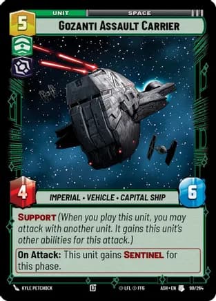 Gozanti Assault Carrier — Ashes of the Empire Star Wars: Unlimited card by Kyle Petchock