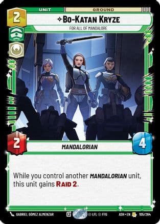 Bo-Katan Kryze - For All of Mandalore — Ashes of the Empire Star Wars: Unlimited card by Grant Griffin