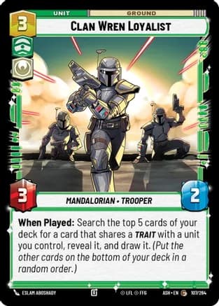 Clan Wren Loyalist — Ashes of the Empire Star Wars: Unlimited card by Eslam AboShady