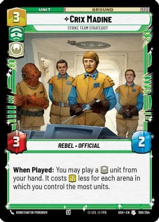 Crix Madine - Strike Team Strategist — Ashes of the Empire Star Wars: Unlimited card by Envar Entertainment
