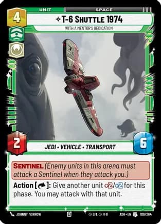 T-6 Shuttle 1974 - With a Mentor's Dedication — Ashes of the Empire Star Wars: Unlimited card by Reno