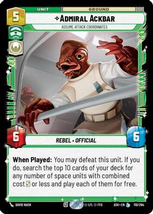 Admiral Ackbar - Assume Attack Coordinates — Ashes of the Empire Star Wars: Unlimited card by Envar Entertainment