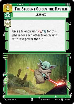 The Student Guides the Master — Ashes of the Empire Star Wars: Unlimited card by Aitor Prieto
