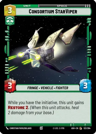 Consortium StarViper — Ashes of the Empire Star Wars: Unlimited card by Christian Papazoglakis