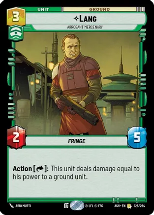 Lang - Arrogant Mercenary — Ashes of the Empire Star Wars: Unlimited card by Ario Murti