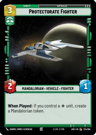 Protectorate Fighter — Ashes of the Empire Star Wars: Unlimited card by Gabriel Gómez Almenzar