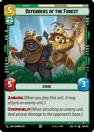Defenders of the Forest — Ashes of the Empire Star Wars: Unlimited card by Luke Harrington