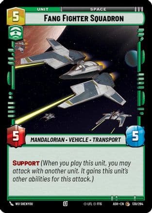 Fang Fighter Squadron — Ashes of the Empire Star Wars: Unlimited card by Wu Shenyou