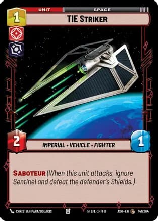 TIE Striker — Ashes of the Empire Star Wars: Unlimited card by Christian Papazoglakis