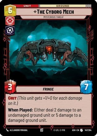 The Cyborg Mech - Mysterious Threat — Ashes of the Empire Star Wars: Unlimited card by Guillaume Ospital