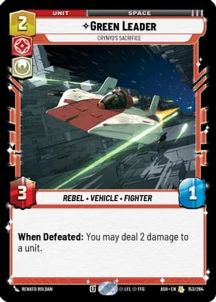 Green Leader - Crynyd's Sacrifice — Ashes of the Empire Star Wars: Unlimited card by Stephen Zavala