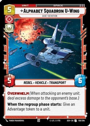 Alphabet Squadron U-Wing - Quiet Devotion — Ashes of the Empire Star Wars: Unlimited card by Pandu Mahardika