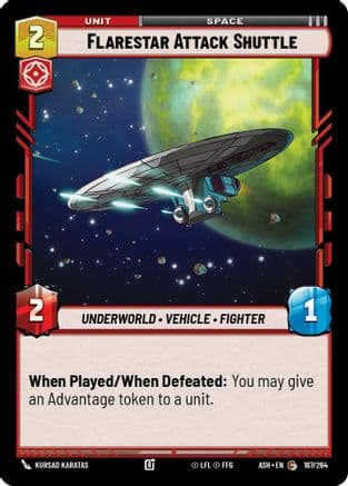 Flarestar Attack Shuttle — Ashes of the Empire Star Wars: Unlimited card by Kursad Karatas