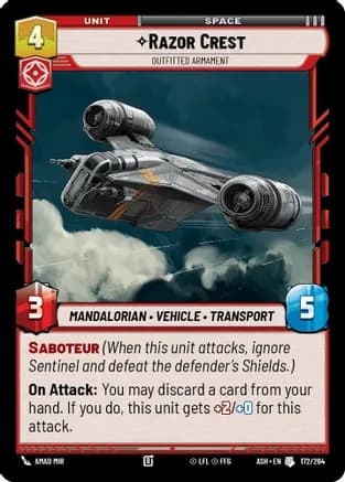 Razor Crest - Outfitted Armament — Ashes of the Empire Star Wars: Unlimited card by Kyle Petchock