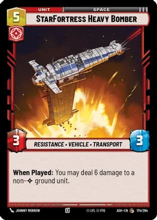StarFortress Heavy Bomber — Ashes of the Empire Star Wars: Unlimited card by Johnny Morrow