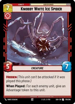 Knobby White Ice Spider — Ashes of the Empire Star Wars: Unlimited card by Marc Escachx