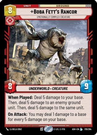 Boba Fett's Rancor - Emotionally Complex Creature — Ashes of the Empire Star Wars: Unlimited card by Vincent Dutrait