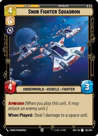 Snub Fighter Squadron — Ashes of the Empire Star Wars: Unlimited card by Pandu Mahardika