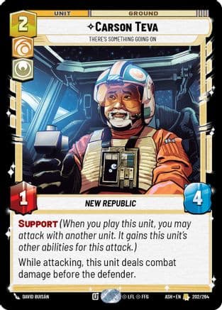 Carson Teva - There's Something Going On — Ashes of the Empire Star Wars: Unlimited card by Grant Griffin