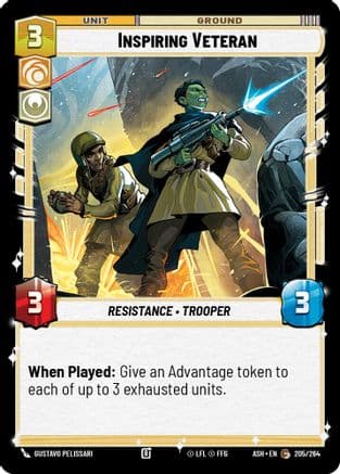 Inspiring Veteran — Ashes of the Empire Star Wars: Unlimited card by Gustavo Pelissari
