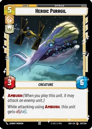 Heroic Purrgil — Ashes of the Empire Star Wars: Unlimited card by Johnny Morrow