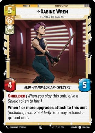 Sabine Wren - I Learned the Hard Way — Ashes of the Empire Star Wars: Unlimited card by Grant Griffin