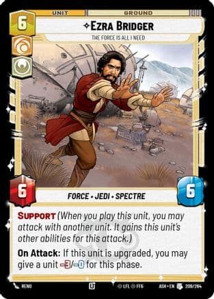 Ezra Bridger - The Force is All I Need — Ashes of the Empire Star Wars: Unlimited card by Grant Griffin