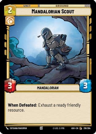 Mandalorian Scout — Ashes of the Empire Star Wars: Unlimited card by Tatsiana Maksimuk