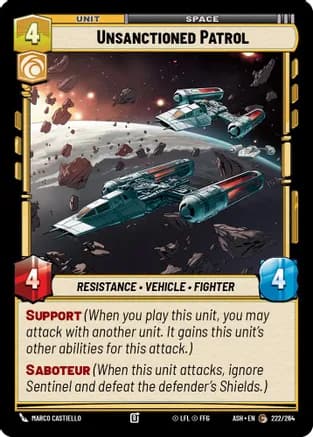 Unsanctioned Patrol — Ashes of the Empire Star Wars: Unlimited card by Marco Castiello
