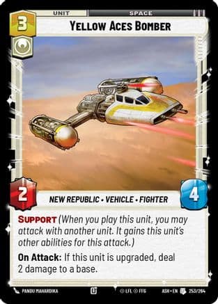 Yellow Aces Bomber — Ashes of the Empire Star Wars: Unlimited card by Pandu Mahardika