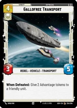 Gallofree Transport — Ashes of the Empire Star Wars: Unlimited card by Amad Mir
