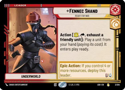Fennec Shand - Ready for War — Ashes of the Empire Star Wars: Unlimited card by Kyle Petchock