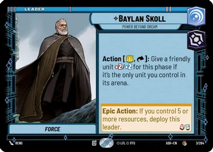 Baylan Skoll - Power Beyond Dream — Ashes of the Empire Star Wars: Unlimited card by Johnny Morrow