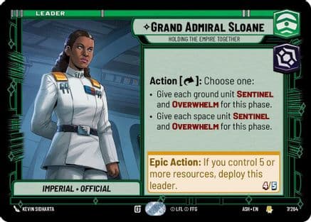 Grand Admiral Sloane - Holding the Empire Together — Ashes of the Empire Star Wars: Unlimited card by David Buisán