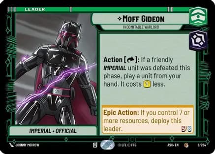 Moff Gideon - Indomitable Warlord — Ashes of the Empire Star Wars: Unlimited card by Johnny Morrow