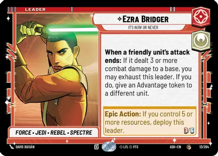 Ezra Bridger - It's Now or Never — Ashes of the Empire Star Wars: Unlimited card by Reno
