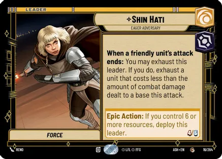 Shin Hati - Eager Adversary — Ashes of the Empire Star Wars: Unlimited card by Johnny Morrow