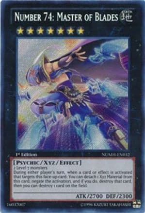Number 74: Master of Blades — Number Hunters Yu-Gi-Oh! card by KAZUKI TAKAHASHI