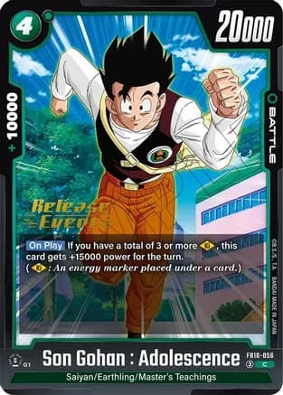 Son Gohan : Adolescence — Cross Force Release Event Cards