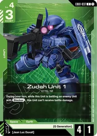 Zudah Unit 1 — Eternal Nexus Gundam Card Game card by Jean Luc Duvall