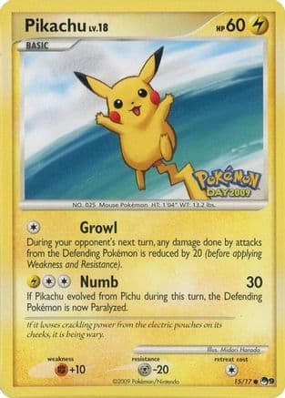 Pikachu (Pokemon Day 2009) — Pokémon TCG card