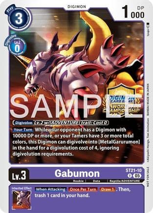 Gabumon (World Championship 26–27 Regionals Season 2) — Starter Deck 21: Hero of Hope