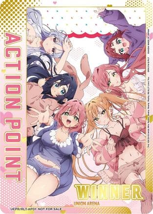 Action Point Card (The 100 Girlfriends Who Really, Really, Really, Really, REALLY Love You) (Winner) — Union Arena Promotion Cards