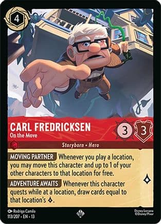 Carl Fredricksen - On the Move — Attack of the Vine! Disney Lorcana card by Rodrigo Camilo