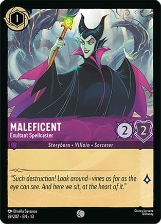 Maleficent - Exultant Spellcaster — Attack of the Vine! Disney Lorcana card by Ornella Savarese