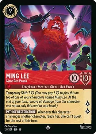 Ming Lee - Giant Red Panda — Attack of the Vine! Disney Lorcana card by Grace Tran