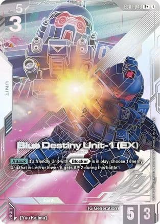 Blue Destiny Unit-1 (EX) (R+) — Eternal Nexus Gundam Card Game card by Evon Kajima