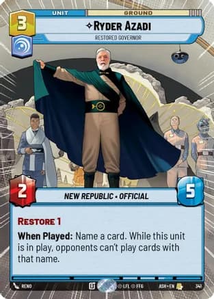 Ryder Azadi - Restored Governor (Hyperspace) — Ashes of the Empire
