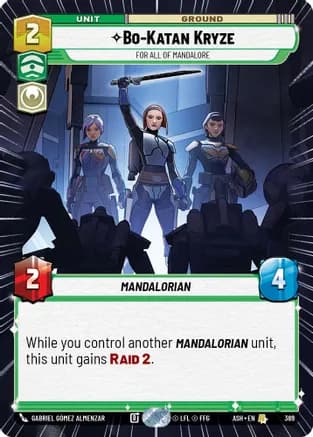 Bo-Katan Kryze - For All of Mandalore (Hyperspace) — Ashes of the Empire Star Wars: Unlimited card by Gambar Gomez (by Nicholas)