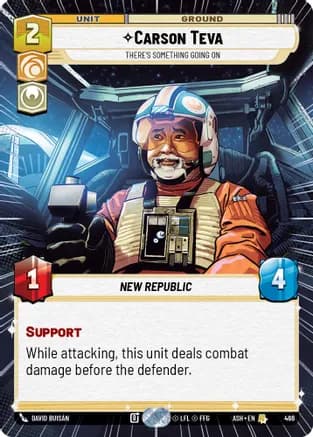 Carson Teva - There's Something Going On (Hyperspace) — Ashes of the Empire Star Wars: Unlimited card by David Buisan
